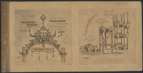 [Satirical record of German Concentration Camp life : untitled comic book, Holdsworthy Internment Camp, near Liverpool, New South Wales] / C. Friedrich