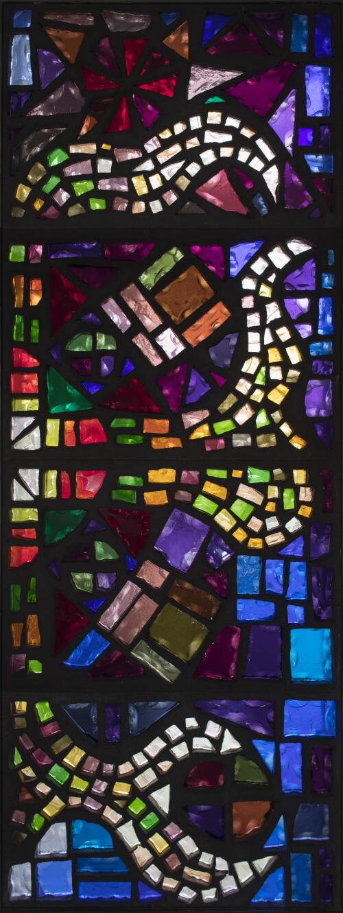 Leonard French designed stained glass window in the National Library of Australia, Canberra, 2017, 6 / Craig Mackenzie