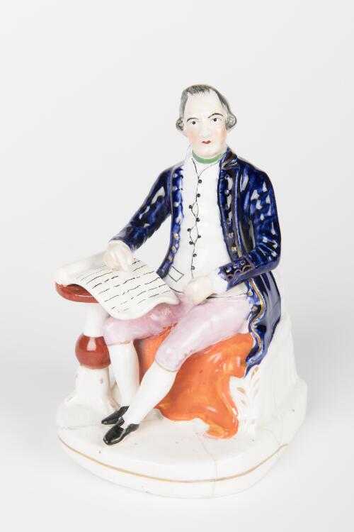 Staffordshire porcelain figurine of Captain James Cook, 1845-1851