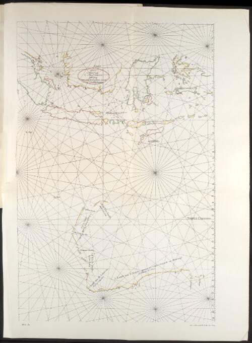 [Uitslaande Kaart van het Zuidland] [cartographic material] = [Folding chart of the Southland] / door Hessel Gerritsz ; lith. J. Smulders & Co., Den Haag