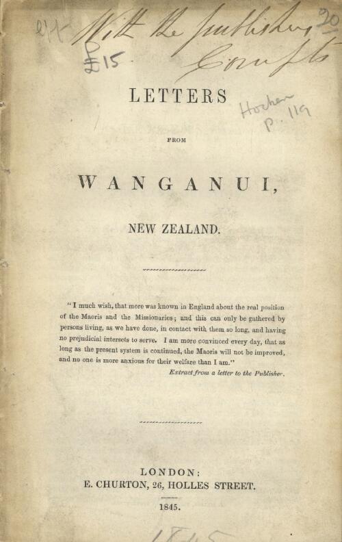 Letters from Wanganui, New Zealand