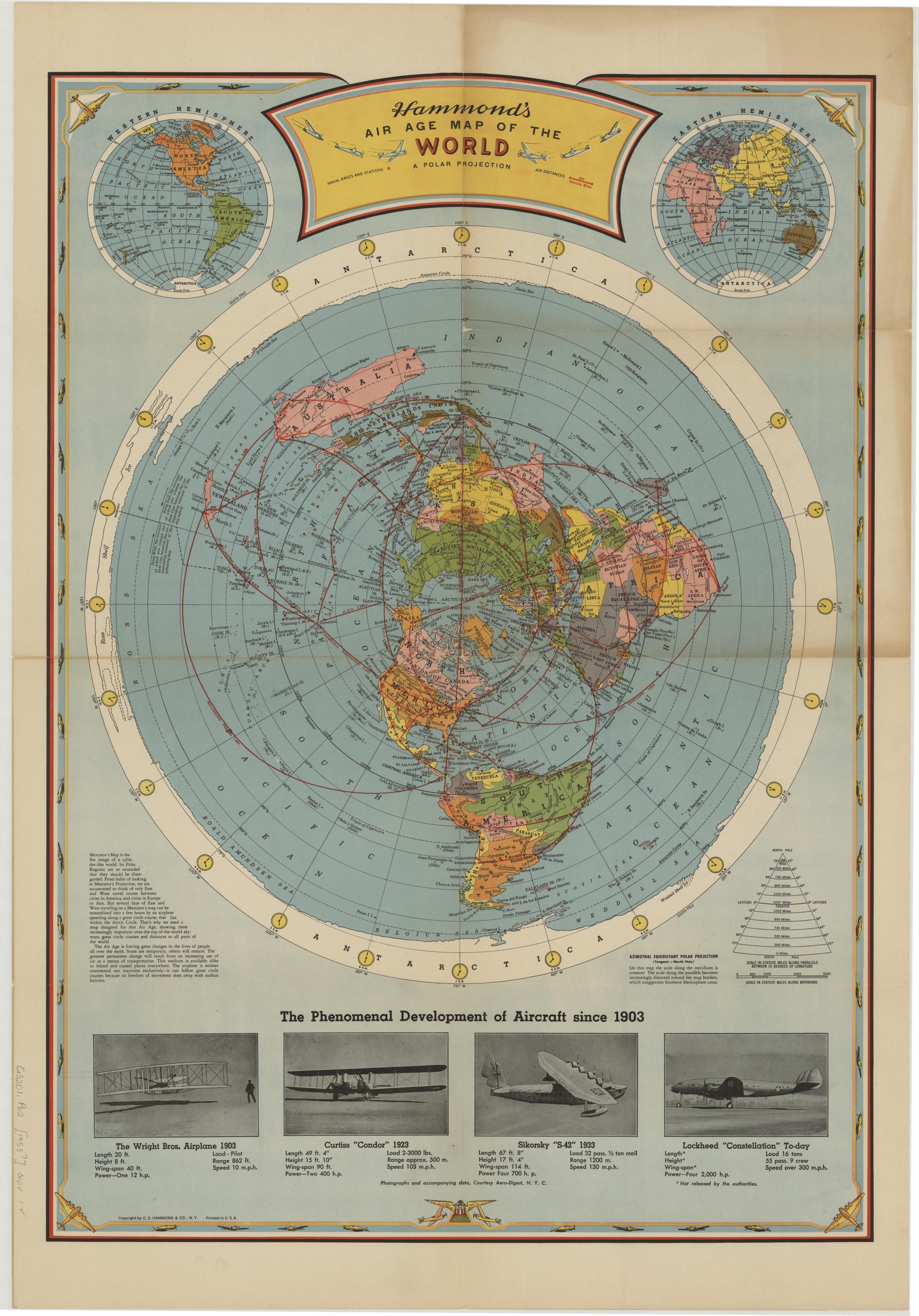 Hammond S Air Age Map Of The World Cartographic Material A Polar   RepresentativeImage