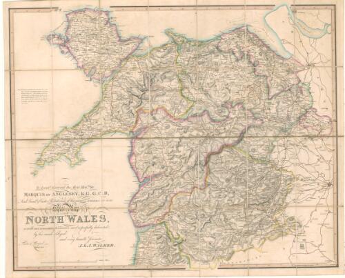 To Lieutt. General the most honble. the Marquis of Anglesey, K.G.G.C.B., Lord Lieutt. & Custos Rotulorum of the County of Anglesey, &c.&c.&c. this map of north Wales, is with his lordship's permission most respectfully dedicated / by his much obliged, and very humble servants, J. & A. Walker