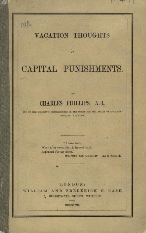 Vacation thoughts on capital punishments / by Charles Phillips