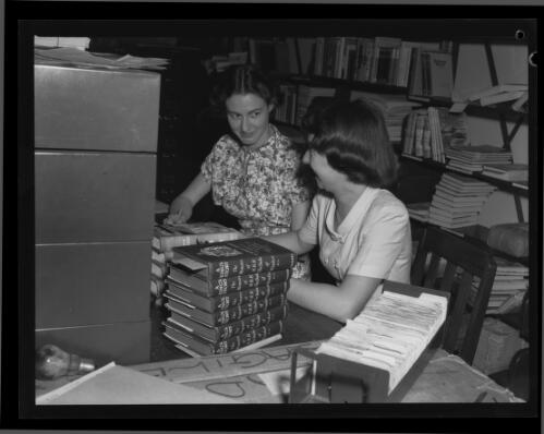 Librarians at Newcastle City Library, Newcastle, New South Wales, 27 November 1951