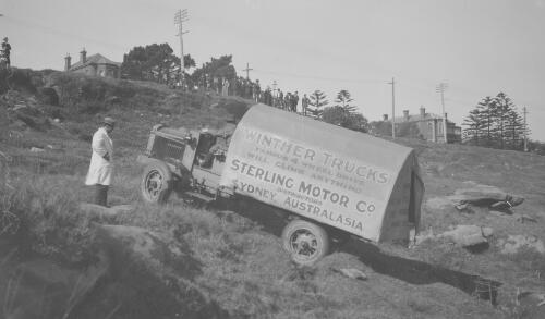 Winther four wheel drive truck by the Sterling Motor Company demonstrating a hill climb, Sydney, approximately 1921, 6 / Sam Hood