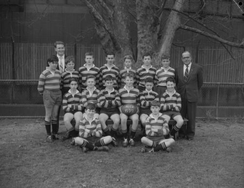 Sydney Grammar School Reserves A football team at the Weigall Sports Ground, Sydney, July 1959