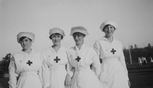 Four red cross nurses, Sydney?, approximately 1915
