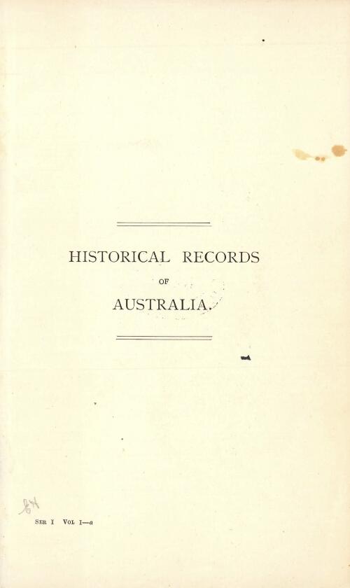 Historical records of Australia / [edited by Frederick Watson]