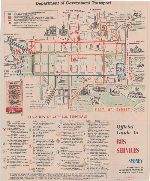 Sydney : official guide to bus services / Department of Government Transport