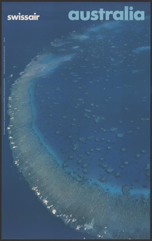 Swissair, Australia : airview coral reef in the Great Barrier Reef/Australia