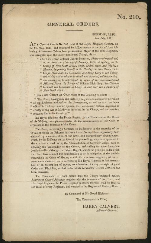 General count-martial held at Chelsea for the trial of Lieutenant. Col. Johnston of the 102d Regiment on May 7, 1811