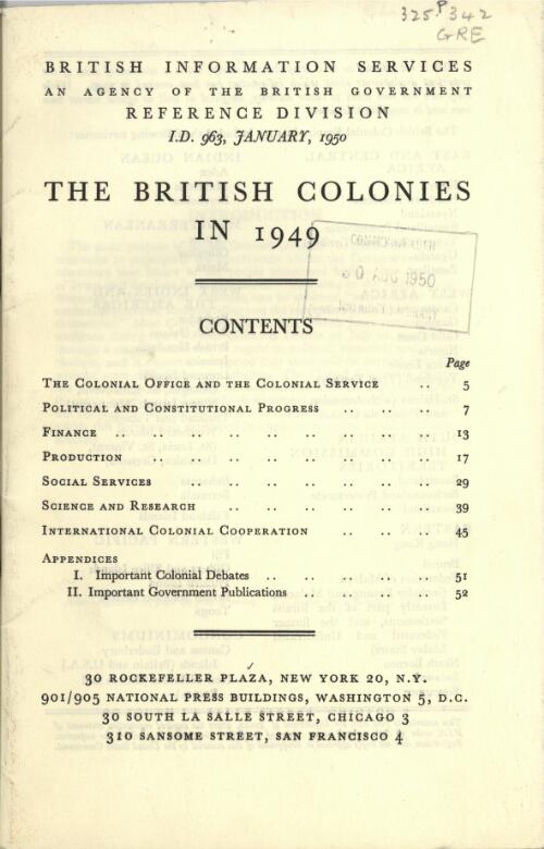 The British colonies in 1949