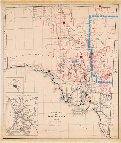 Pastoral map of South Australia / compiled in the Drawing Office of the Department of Lands under the direction of the Surveyor-General