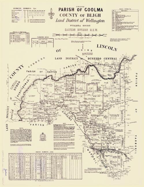 Parish of Goolma, County of Bligh [cartographic material] : Land District of Wellington, Wyaldra Shire, Eastern Division N.S.W. / compiled, drawn and printed at the Department of Lands, Sydney N.S.W