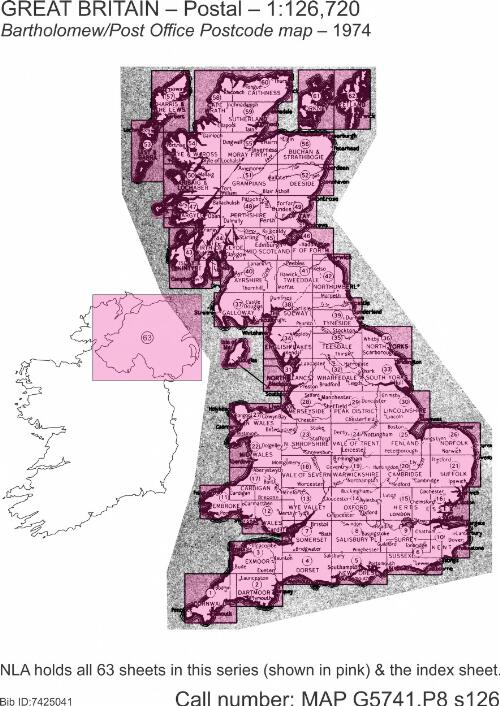 Bartholomew, Post Office Postcode Map : Great Britain & N. Ireland / Postcode boundary information compiled by the Post Office, London