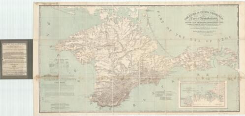 The Krima or Crimea peninsula, the Tauris of ancient geographers : reduced from the original Russian military map / constructed under the direction of Major-General Mukhin, by the staff of the Russian quarter-master general, by command of the governor general Prince Volkonski ; inscribed to Her Most Gracious Majesty Queen Victoria, by her very devoted and faithful servant T.B. Jervis F.R.S. Major of the Corps of Engineers E.I. Service, London, September, 1854