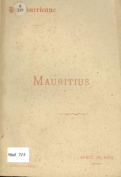 The hurricane, Mauritius, April 29, 1892