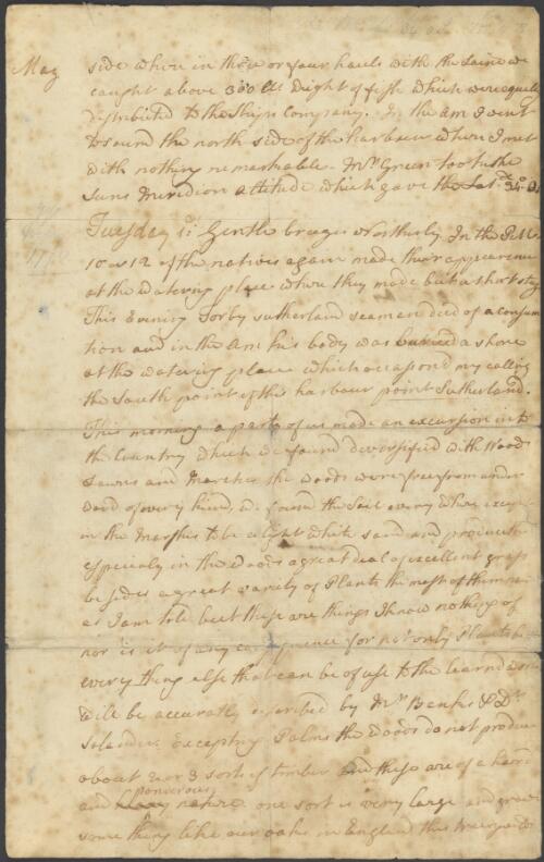 Page from log 1770 Apr.-1770 May [manuscript]