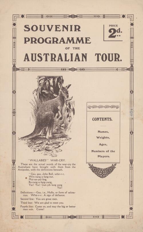 Souvenir programme of the Australian Tour