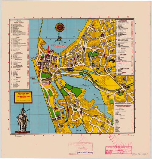 Tourist map of Colombo fort and environs [cartographic material] / drawn and printed by Survey Department. Ceylon