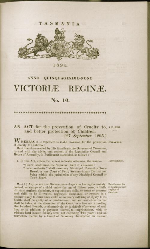 The acts of the Parliament of Tasmania
