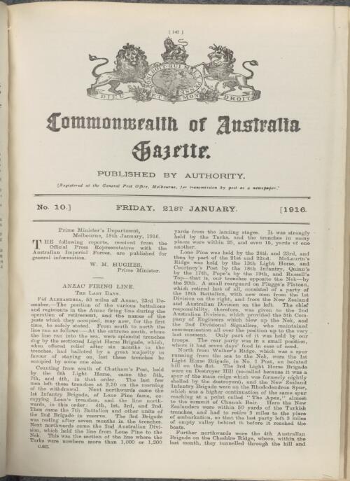 Commonwealth of Australia gazette