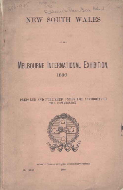 New South Wales at the Melbourne International Exhibition, 1880 / prepared and published under the authority of the Commission