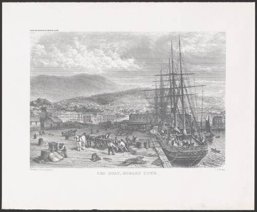 The quay, Hobart Town : from a photograph / J.J. Crew