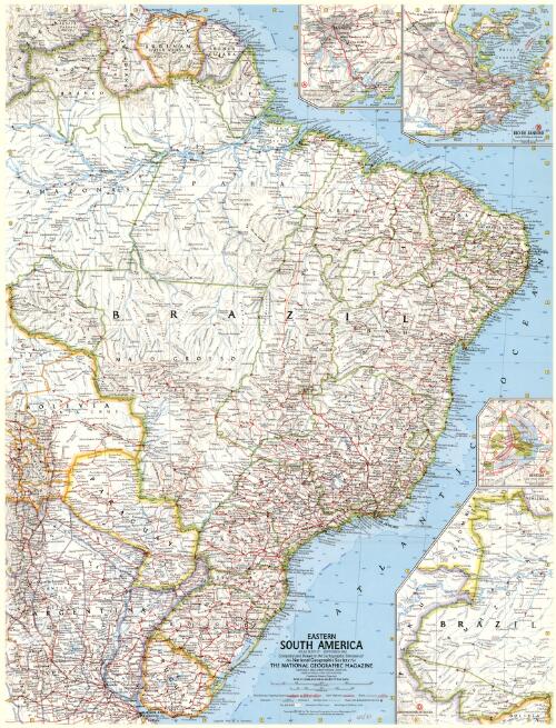 Eastern South America [cartographic material] / compiled and drawn in the Cartographic Division of the National Geographic Society for the National geographic magazine ; Melville Bell Grosvenor, editor ; James M. Darley, chief cartographer