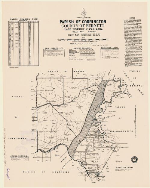 Parish of Codrington, County of Burnett [cartographic material] : Land District of Warialda, Yallaroi Shire, Central Division N.S.W. / compiled, drawn and printed at the Department of Lands