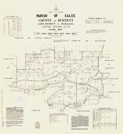 Parish of Eales, County of Burnett [cartographic material] : Land District of Warialda, Central Division N.S.W., Yallaroi Shire / compiled, drawn and printed at the Department of Lands