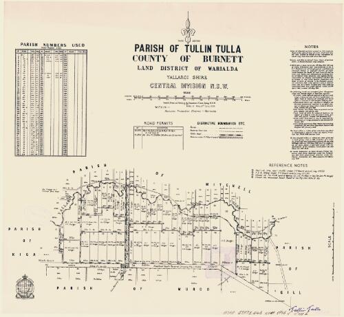 Parish of Tullin Tulla, County of Burnett [cartographic material] : Land District of Warialda, Yallaroi Shire, Central Division N.S.W. / compiled, drawn & printed at the Dept. of Lands