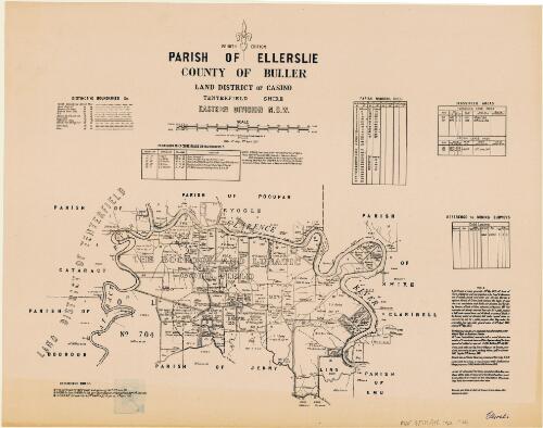 Parish of Ellerslie, County of Buller [cartographic material] : Land District of Casino, Tenterfield Shire, Eastern Division, N.S.W. / compiled, drawn and printed at the Department of Lands, Sydney, N.S.W