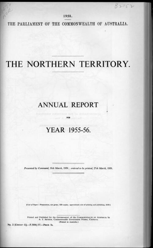 Annual report / the Northern Territory