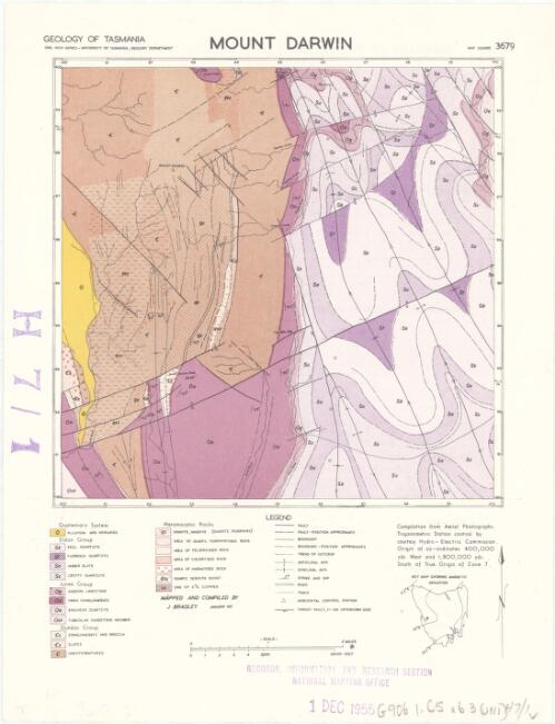 Mount Darwin [cartographic material] / University of Tasmania Geology Department