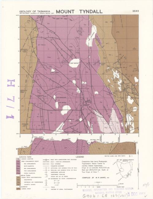 Mount Tyndall [cartographic material] / University of Tasmania Geology Department