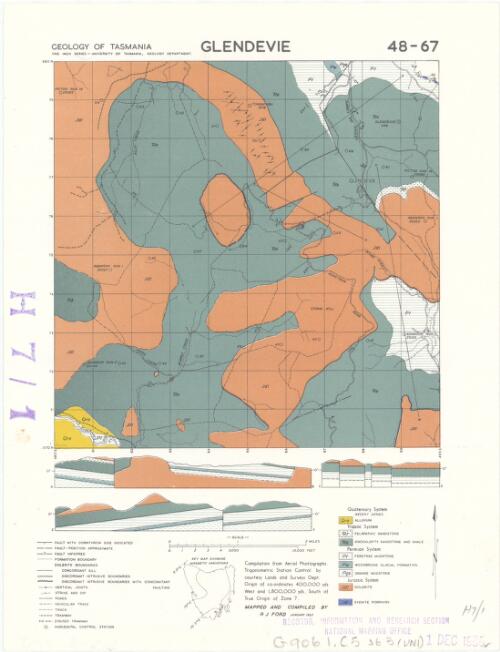 Glendevie [cartographic material] / University of Tasmania Geology Department