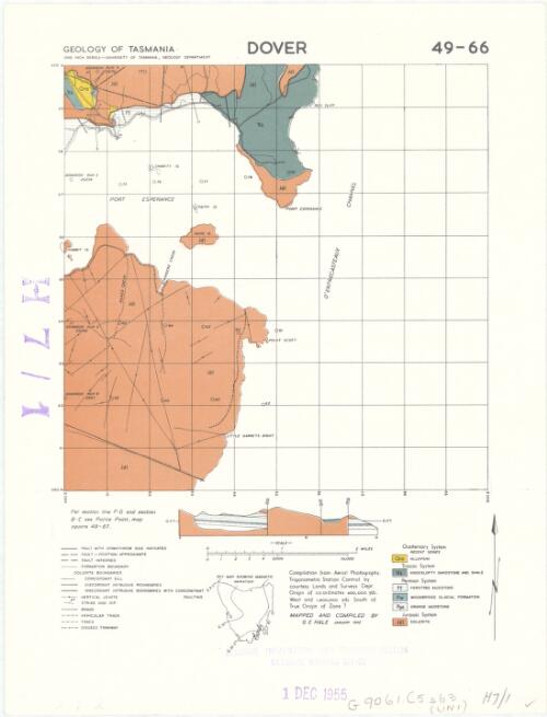 Dover [cartographic material] / University of Tasmania Geology Department