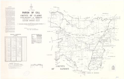 Parish of  Gill, County of Clarke [cartographic material] : Land District of Armidale, Dumaresq & Guyra Shires, Eastern Division N.S.W. / compiled, drawn & printed at the Department of Lands Sydney N.S.W