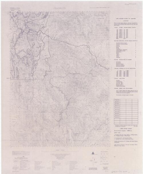 Land systems survey of Tasmania. 8013,. Franklin [cartographic material] / Department of Agriculture