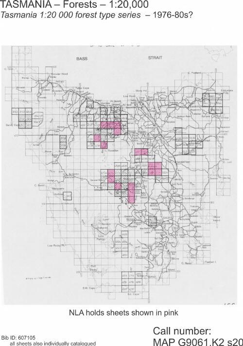 Tasmania 1:20 000 forest type series [cartographic material] / Forestry Commission of Tasmania