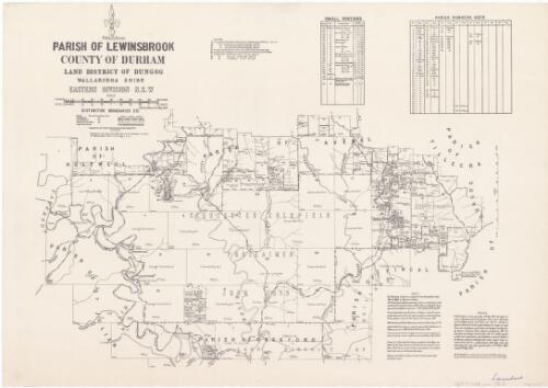 Parish of Lewinsbrook, County of Durham [cartographic material] : Land District of Dungog, Wallarobba Shire, Eastern Division N.S.W / compiled, drawn and printed at the Department of Lands, Sydney, N.S.W