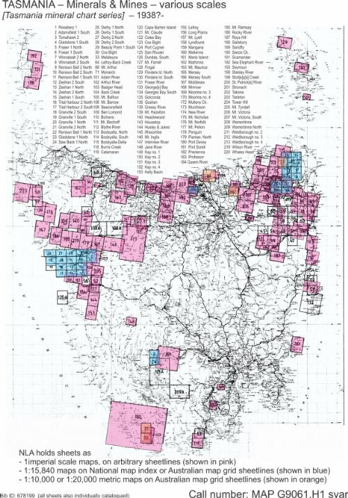 [Tasmania mineral chart series] [cartographic material] / Department of Mines Tasmania