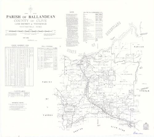 Parish of Ballandean, County of Clive, Land District of Tenterfield, Tenterfield Shire / compiled, drawn & printed at the Department of Lands, Sydney, N.S.W