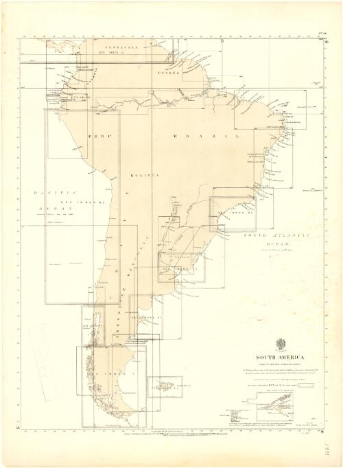 South America [cartographic material] : index to Admiralty published charts / Hydrographic Office