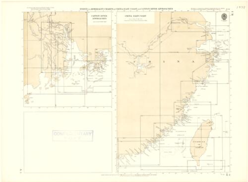 Index to Admiralty Charts of China, east coast and Canton River approaches [cartographic material] / Hydrographic Office