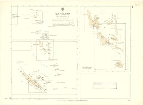 New Caledonia, New Hebrides and Santa Cruz Is. [cartographic material] : index to Admiralty published charts / Hydrographic Office