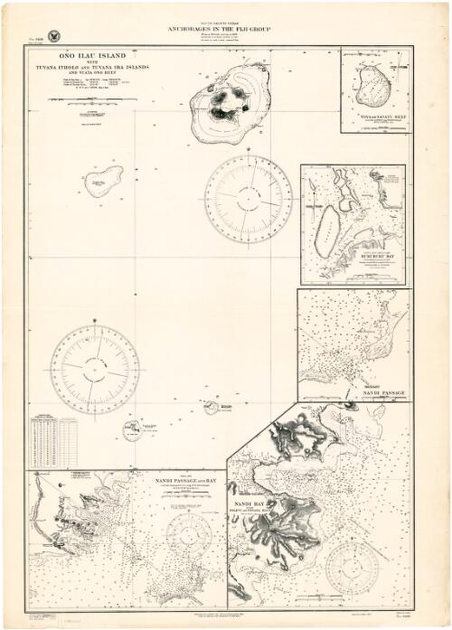 Anchorages in the Fiji Group, South Pacific Ocean [cartographic material] : from a British survey in 1856 / Hydrographic Office, U.S. Navy