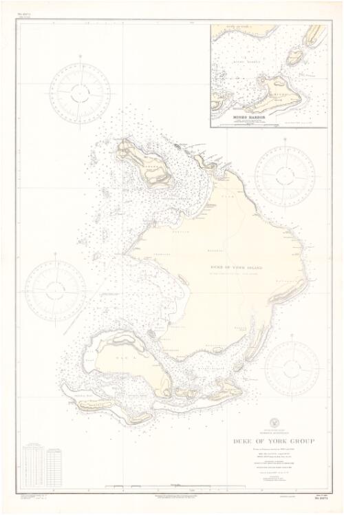 Duke of York Group, Bismarck Archipelago, South Pacific Ocean [cartographic material] : from a German survey in 1900 and 1901 / Hydrographic Office, U.S. Navy